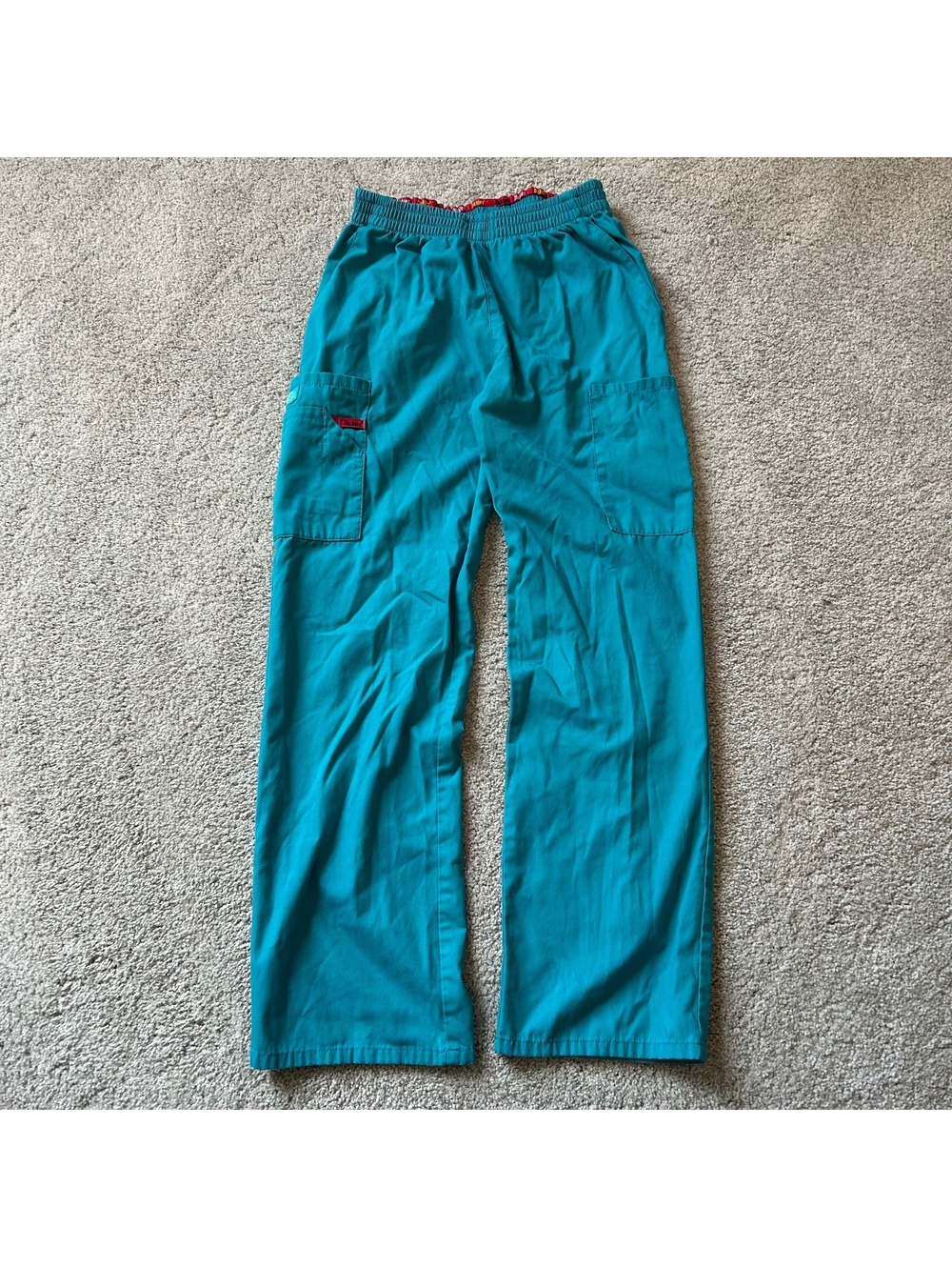 Dickies Teal Blue Work Pants with Elastic Waistband size XS Petite